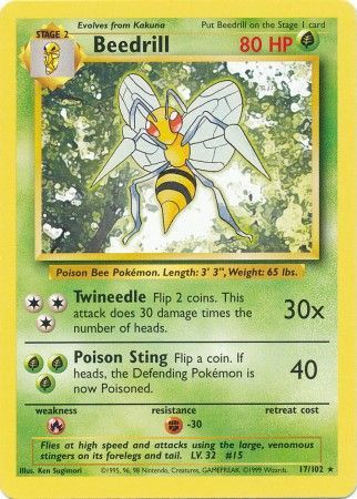 Beedrill (17/102) [Base Set Unlimited]